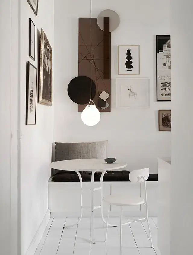 white breakfast corner
